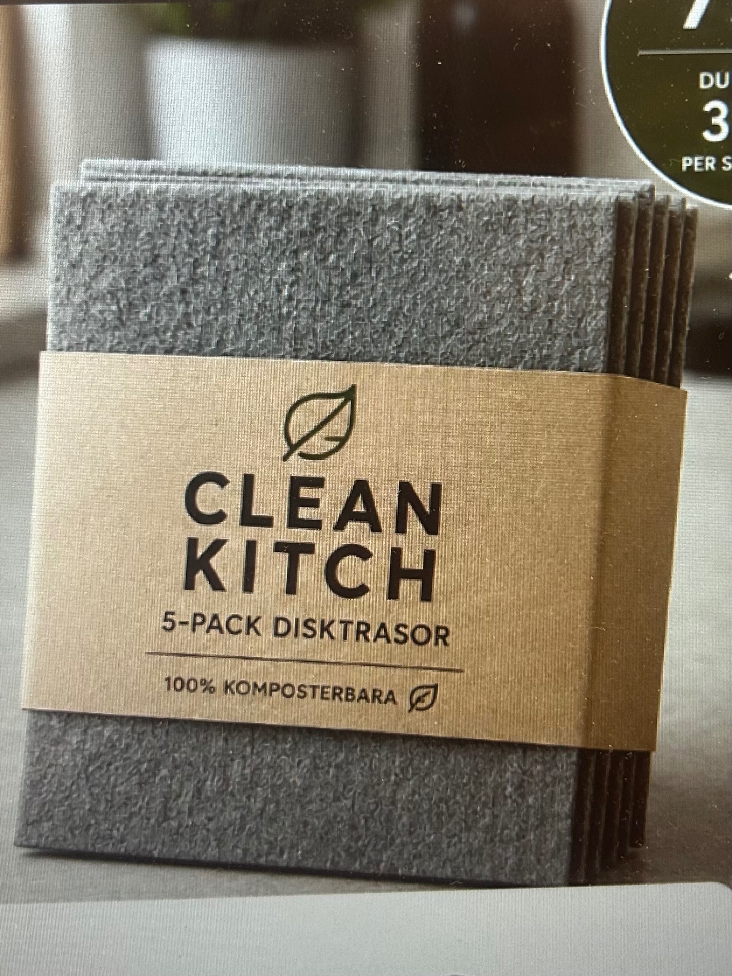 Clean Kitch 5-pack mörkgrå disktrasor